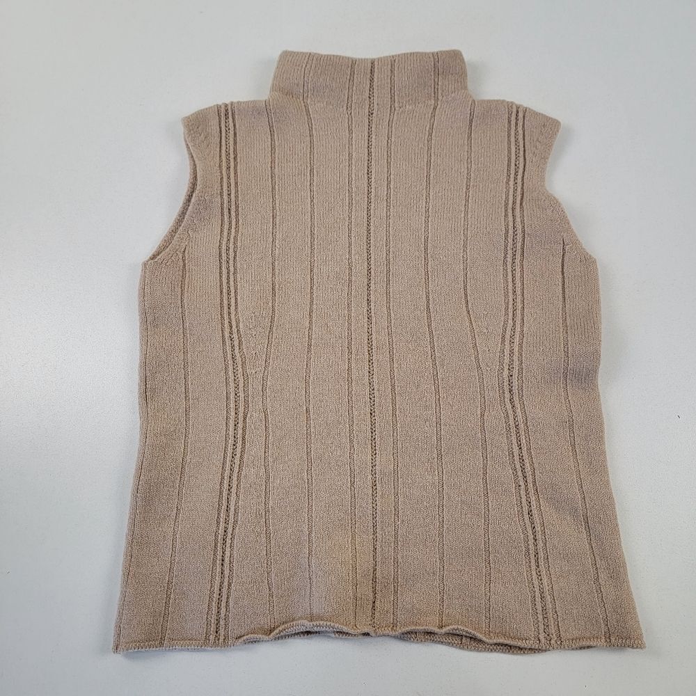 Escada Chunky Knit Mock Neck‎ Sweater Sleeveless Womens Size 38 Medium